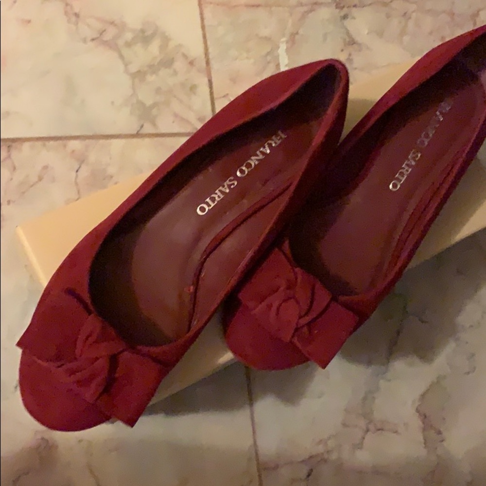 Red suede shoes